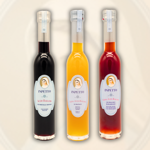 INPETTO Fruchtig-Trio: Mango-Balsamico-Creme, Erdbeer-Rhabarber-Balsamico und Cranberry-Balsamico im 3er-Set